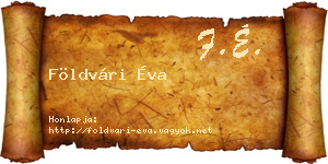 Földvári Éva névjegykártya