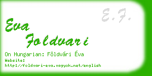 eva foldvari business card